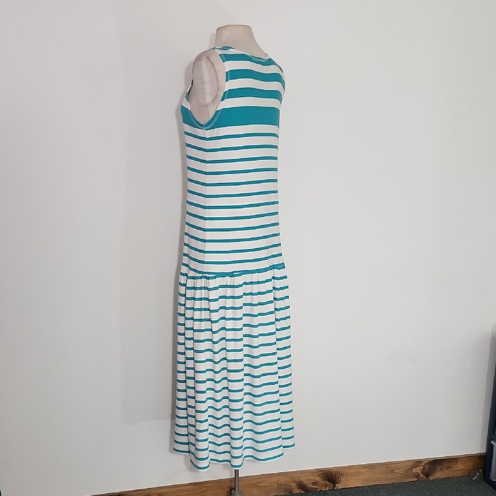 TraVerse Dress Striped Sleeveless Cotton Poly Blend Sundress Green Size M - Picture 5 of 14